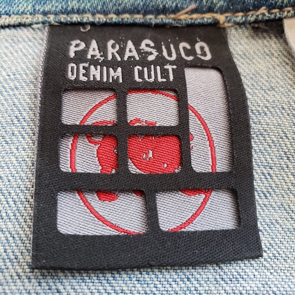VINTAGE Parasuco Patchwork Denim Jacket Size Medium! - Picture 15 of 16